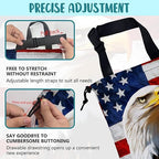 Car Trash Bag American Flag and Eagle Leak-Proof Car Garbage Bag with Drawstring Foldable Canvas Trash Bin with Adjustable Buckle for Car Accessories, Travelling, Camping