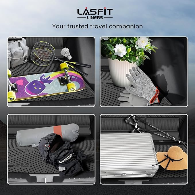 LASFIT Cargo Mat with Backrest Mat for Honda CR-V 2026 2025 2024 2023 (Gasoline Only), All Weather Custom Fit TPE Trunk Mat Trunk Liner Cargo Liner with Seatback Mat (Lower Position)