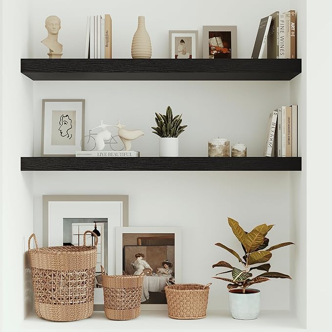 Vivelove Single Floating Shelves 36 inch Long, 10 in Deep Shelves Wall Mounted for Bedroom, Bathroom, Living Room, Kitchen, O