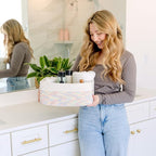 NaturalCozy 13.5”x8.5”x5.5” Rectangle Storage Baskets for Shelves 3 Pack | Cotton Rope Woven Small Baskets for Organizing | S