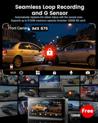 Dash Cam Front and Rear - Sarmert C4 Dual 4K Built-in GPS and 5G WiFi, Free 128GB Card Included, HDR Night Vision, WDR, 4K UH