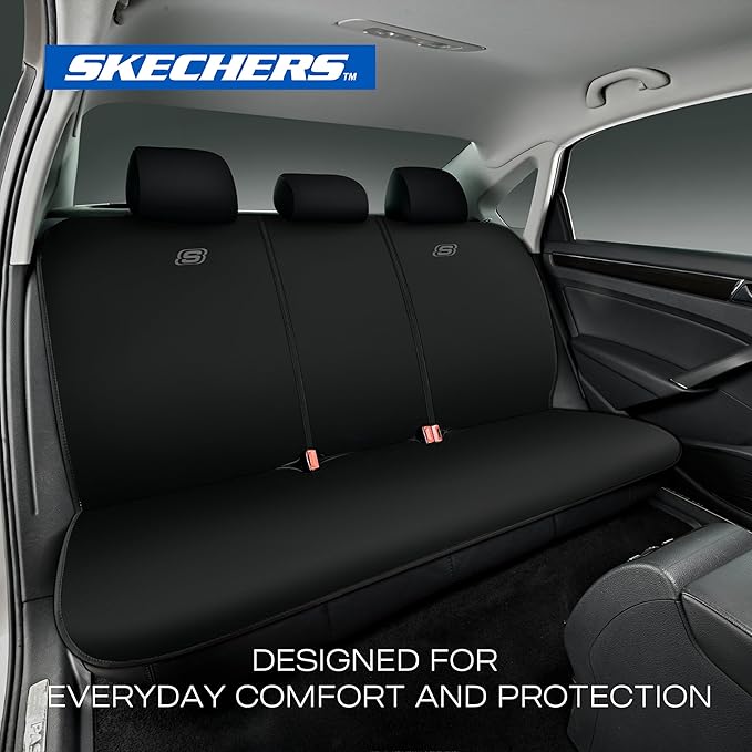 Skechers Seat Covers, Premium Breathable Polyester Car Seat Covers, Car Seat Covers Full Set Airbag Compatible, Automotive Co