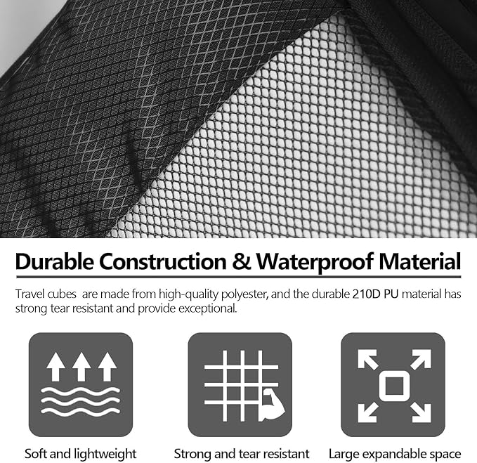 Compression Packing Cubes for Suitcases,5 Set Travel Essentials, Lightweight Luggage Organizer Bags, Travel Cubes for Carry o