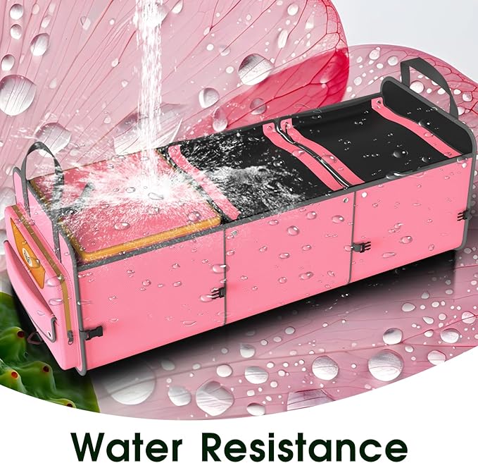 Car Trunk Organizer for SUV, Heavy Duty Waterproof Trunk Organizer, Foldable Collapsible Car Organizer with Cooler,