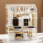 Clear Large Acrylic Makeup Organizer With Lid Cosmetic Storage Drawers Portable Makeup Organizers Dustproof And Waterproof Bo