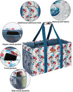 WONDAY Extra Large Reusable Grocery Bag Carrier with Handle, Thirty One Utility Tote Foldable for Shopping and Beach