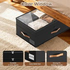 Under Bed Storage with Wheels, 2-Pack Underbed Storage Containers, No Assemble 11 inches 90L XXL Large Adjustable Storage Bin