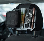 TACNEX Vehicle Rigid MOLLE Panel Car Seat Headrest Organizer EDC Pouch Tool Holster Bag Holder Auto Interior Accessories Tactical Gear Rack Truck Equipment Mount Plate Modular Storage Shelf