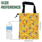 Watercolor Bees Car Trash Bag,Honeycombs Hanging Drawstring Car Garbage Bag,Waterproof Canvas Car Back Seat Organizer with Adjustable Buckle,for Vehicles,SUVs,Camping,Road Trips