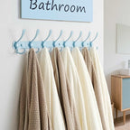 Dseap Coat Rack Wall Mount - 29.5” Long 8-Tri-Hooks Heavy Duty Coat Hanger Rail Wall Hooks for Hanging Coats Hats Clothing Cl