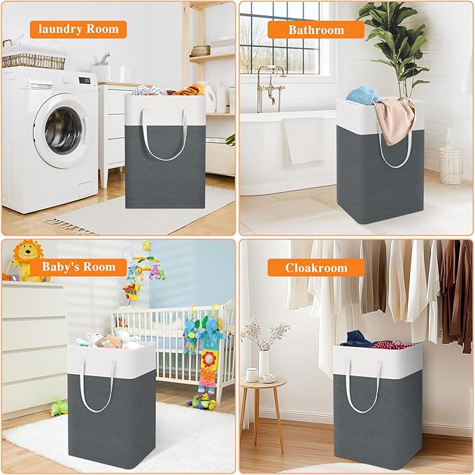 TasticTotes laundry basket 3-Pack, laundry hamper, Hamper with handles, collapsible laundry baskets, Waterproof dirty clothes