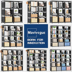 Mavivegue Bookshelf,15 Cube Storage Organizer,Book Shelf Organizer,Tall Bookcase Shelf,Book Cases/Shelves,Black Cube Shelf,Cu
