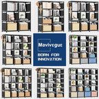 Mavivegue Book Shelf, 6 Cube Storage Organizer, DIY Bookcase, Metal Cube Bookshelf,Tall Book case for Bedroom, Living Room,Of