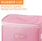 HOTOR Car Trash Can with Lid and Storage Pockets - 100% Leak-Proof Organizer, Waterproof Garbage Can, Multipurpose Trash Bin for Car, 2 Gallons, Pink