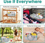 Baby Diaper Caddy Organizer for Boy or Girl Large Nursery Storage Bin Basket Portable Holder Tote Bag for Changing Table and 