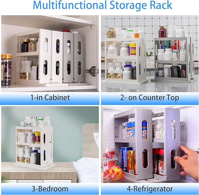 Dutiplus Medicine Organizer 3-Tier Shelves Cabinet Storage Rack Organizer for Holding Vitamins, Supplements, Cosmetics 10.82"