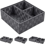 Posprica Woven Storage Baskets for Organizing, Small Baskets Cube Bin Container Tote Organizer Divider for Drawer, Closet, Sh