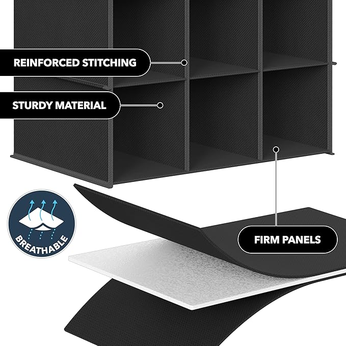 Simple Houseware 24 Section Shelves Hanging Shoes Organizer Holder for Closet, Black