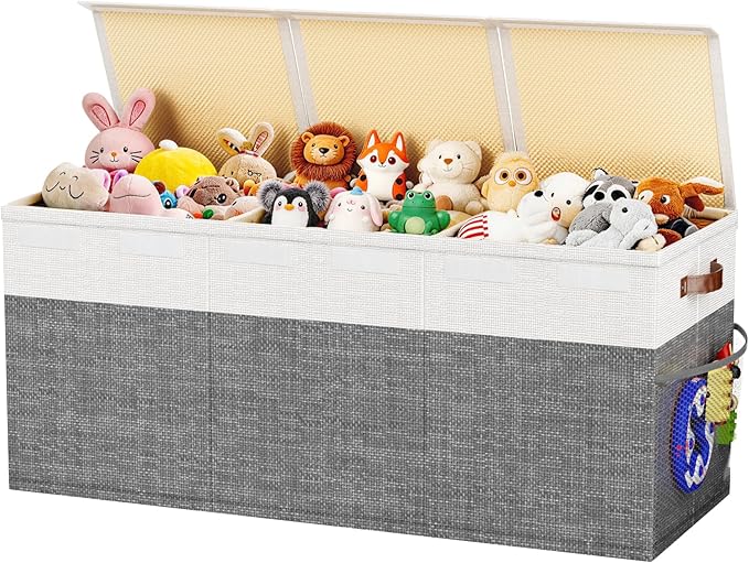 Dayacoco 40"X14"X16" Extra Large Toy Box Chest with Lids, 150L Collapsible Sturdy Kids Toy Storage Organizer Boxes for Boys G