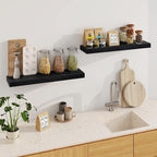 Fun Memories Floating Shelves for Wall, 32Inch Floating Shelves Set of 2, Hanging Shelf with Invisible Brackets, Wood Shelves