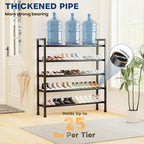 Mavivegue 5-Tier 19"-43.3" Adjustable Shoe Rack for Closet,Expandable Shoe Rack, Hall Entryway,Front Door,Garage, Sturdy Stee