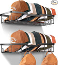 KEETDY Metal Hat Racks for Baseball Caps Wall Hat Organizer Fit 48 Caps Holder, 2 Packs Sturdy Wall Mounted Hat Storage Organ