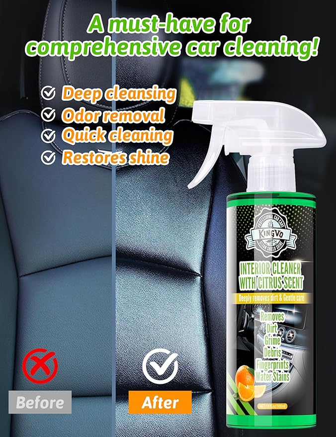 Car Cleaner Interior, Leather Cleaner Upholstery Interior Ceaning Kit Carpet Dashboard Shiny Car Stuff for Vinyl,Plastic,Fabr