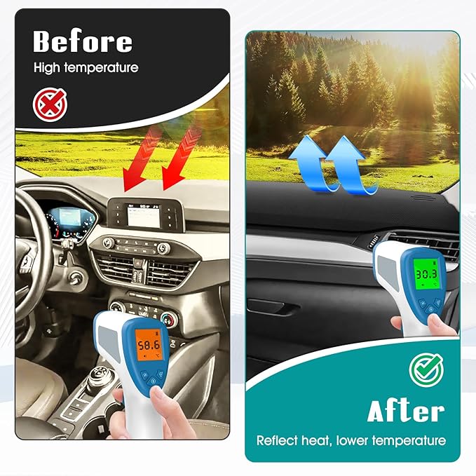 FIILINES Dash Cover for 2020-2026 Ford Escape (Without HUD), Dashboard Mat Accessories Dash Cover Sunshade Nonslip Mesh Prote