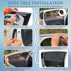 Car Window Shades,2 Pack Car Side Window Sunshade,Breathable & Retractable Car Window Shade for Baby,Universal Fit Most of Cars,Glare Shield,Protect Privacy(Rear Windows)