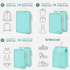 6 Set Compression Packing Cubes, Suitcase Organizer, Lightweight Travel Essentials, Compression Bags For Travel Accessories L