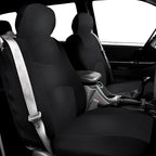 FH Group Front Set Cloth Car Seat Cover for Bucket Seats, Universal Fit, Airbag Compatible, Seat Covers for SUV, Van, Black