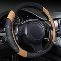 CAR PASS Line Rider Microfiber Leather Sporty 14.5-15 inch Steering Wheel Cover Universal Fits for 95% Truck,SUV,Cars, Anti-S