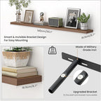 Heimlove 55 Inch Floating Shelves for Wall,Extra Long Mounted Storage Wall Shelves with Invisible Metal Bracket for Bedroom L