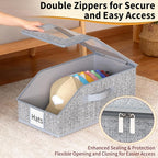 3 Pack Stackable Hat Organizer for Baseball Caps, Hat Storage with Clear Window Lid, Holds up to 45 Ball Cap Storage Organize
