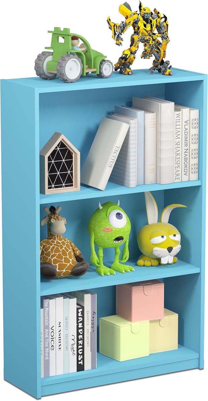 Furinno JAYA Book Shelf, 3-Tier Bookshelf, Bookcase with Adjustable Shelves, 9.5 x 24.5 x 40.3, for Organization and Storage,