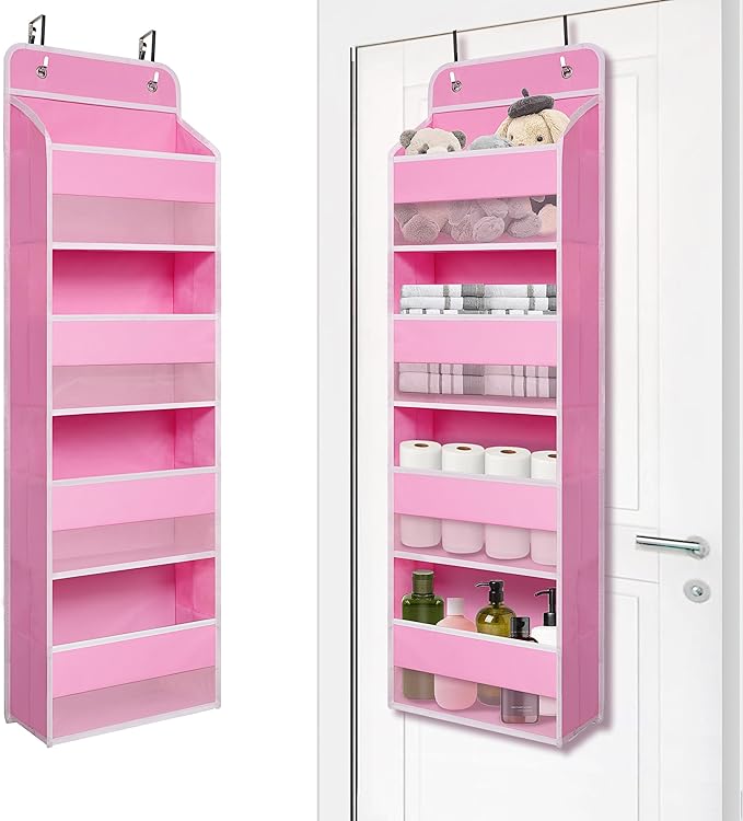 Giraffe Creation Over Door Organizer with 4 Large Capacity Pockets, Heavy Duty Hanging Organizer Storage for Closet Bathroom 