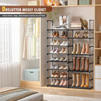 OYREL Shoe Rack Organizer 8 Tiers, Tall Shoe Racks Shelf Storage, 26-32 Pairs Vertical Large Rack,Stackable Shoes Racks for E