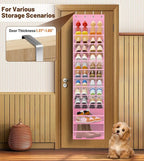 MISSLO 12 Tier Over the Door Shoe Organizer Breathable Mesh Hanging Shoe Rack for Closet Storage Shoe Holder for Door Fit 24 