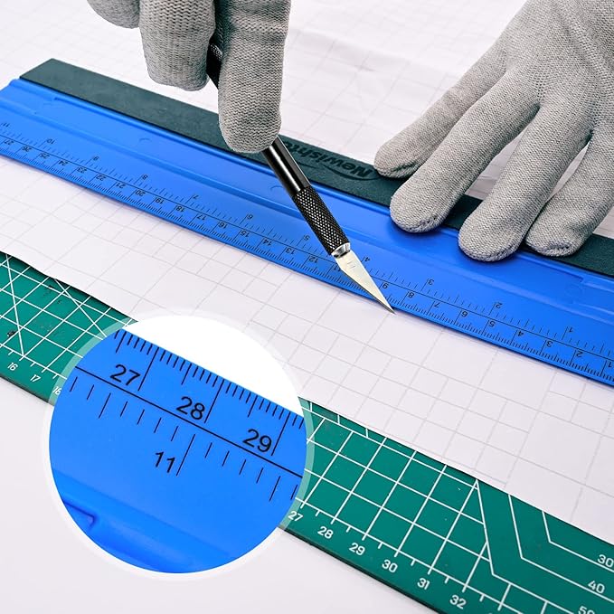 NEWISHTOOL 11.8" Felt Squeegee for Vinyl - 29.8cm Big Size Ruler for Wallpaper Smoothing, Sign Making, Car Wraps, Window Tint Film Application, Graphic Decals - Pack of 3