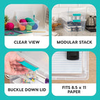 IRIS USA 12 Qt. Craft Storage Bins with Lids, 4-Pack, |Made in USA|, Clip Box, Medium Plastic Sensory Bin Tote Organizer Cont