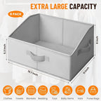 Extra Large Closet Organizers Bins 8 Pack - Blanket Basket for Organizing/Home Clothes Storage Bins for Jeans/Toy Organizers 