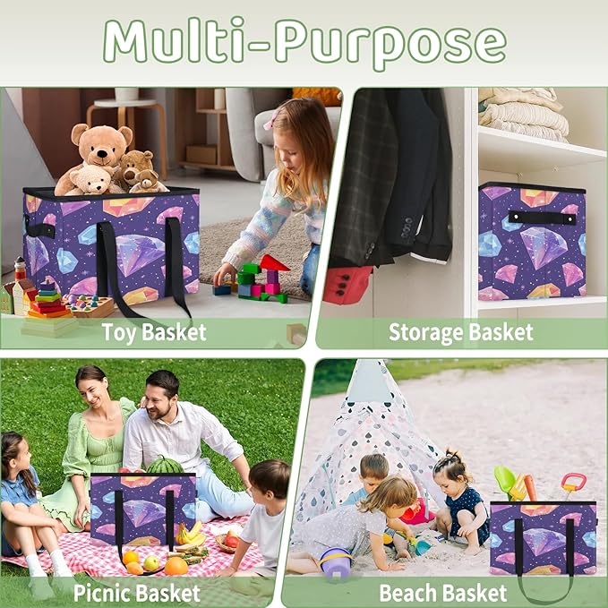 Reusable Grocery Bag, Foldable Large Shopping Tote Bag for Groceries Kitchen Picnic Car Trunk