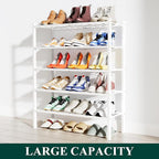 Smiry Shoe Rack, 5 Tier Bamboo Shoe Organizer, Stackable Free Standing Wooden Shoe Storage Shelf for Closet, Entryway, Front 