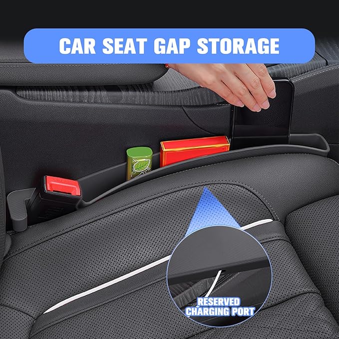7F Car Organizers and Storage, Car Seat Gap Filler, Organiser Between Seat and Centre Console, Universal Car accessories, Fit SUV Truck Storage, Set of 2 - Red