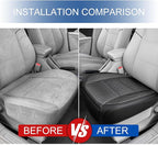 1 Pack Black Ventilated Bottom Car Seat Cover, 3D Air Mesh Breathable Front Leather Car Seat Protectors, Universal Fit Automo