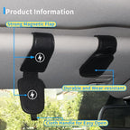 Yuoyar 4 Packs Magnetic Sunglass Holder for Car Visor - Universal Sunglasses Clip for Different Size Eyeglasses - Convenient Interior Car Accessories (4Pcs Black)
