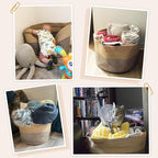 INDRESSME Extra Large Woven Baskets for Storage, 21.7 x 13.8 Blanket Basket Living Room Wicker Storage Basket for Organizing 