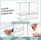 Sorbus Acrylic Storage Containers - 3 Pack, Stackable Storage Bins Set for Bathroom Organization - Clear Acrylic Drawer Organ