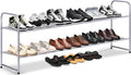 MISSLO 2 Tier Long Shoe Rack for Closet Shoe Organizer Holds 18-Pairs, Wide Low Stackable Shoe Storage Shelf for Bedroom Floo