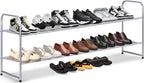 MISSLO 2 Tier Long Shoe Rack for Closet Shoe Organizer Holds 18-Pairs, Wide Low Stackable Shoe Storage Shelf for Bedroom Floo